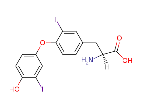 Molecular Structure of 4604-41-5 (O-(4-hydroxy-3-iodophenyl)-3-iodo-L-tyrosine)