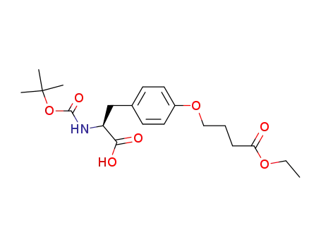 Molecular Structure of 171858-32-5 (ethyl 4-<4'-<<2-<(tert-butoxycarbonyl)amino>-2-carboxy>ethyl>phenoxy>butanoate)