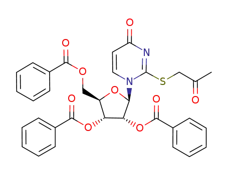 2-(acetonyl)thio-1-(2,3,5-tri-O-benzoyl-β-D-ribofuranosyl)-4(1H)-pyrimidinone