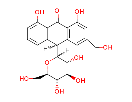 9(10H)-Anthracenone,10-b-D-glucopyranosyl-1,8-dihydroxy-3-(hydroxymethyl)-, (10S)-