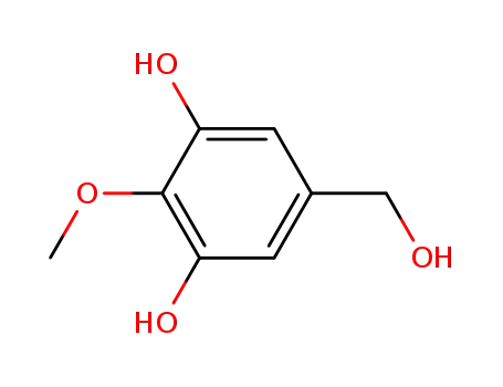 Molecular Structure of 63542-40-5 (1,3-Benzenediol, 5-(hydroxymethyl)-2-methoxy-)