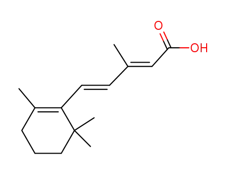 Molecular Structure of 14398-42-6 ((2E,4E)-3-methyl-5-(2,6,6-trimethylcyclohex-1-en-1-yl)penta-2,4-dienoic acid)