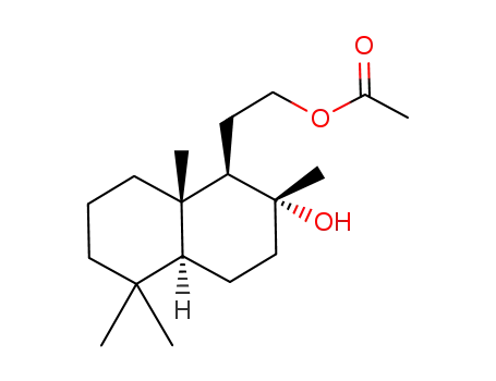 Molecular Structure of 64061-39-8 ((1R,2R,4aS,8aS)-(+)-1-(2'-acetoxyethyl)-1,2,3,4,4a,5,6,7,8,8a-decahydro-2-hydroxy-2,5,5,8a-tetramethylnaphthalene)