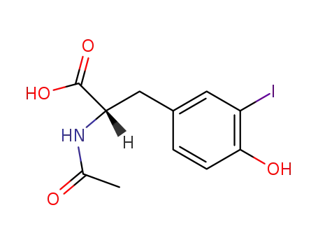 Molecular Structure of 1023-47-8 (N-acetyl-3-iodo-L-tyrosine)