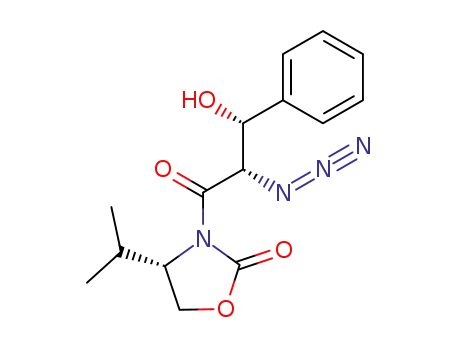 Molecular Structure of 151003-65-5 (syn-(4S,2'S,3'R)-3-(2'-azido-3'-hydroxy-3'-phenyl-propionyl)-4-(1-methylethyl)-2-oxazolidinone)