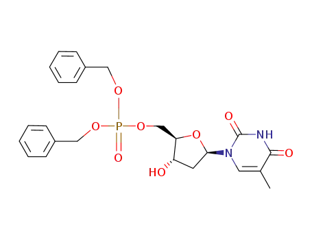 Molecular Structure of 5115-07-1 (O,O-dibenzyl O-(5'-deoxythymidine-5'-yl)phosphate)
