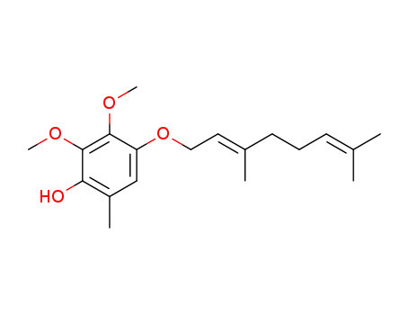 Molecular Structure of 83626-20-4 (4-((E)-3,7-Dimethyl-octa-2,6-dienyloxy)-2,3-dimethoxy-6-methyl-phenol)
