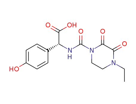Molecular Structure of 79868-75-0 ({[(4-Ethyl-2,3-Dioxo-1-Piperazinyl) Carbonyl]Amino}-4-Hydroxy-Benzene Acetic Acid)