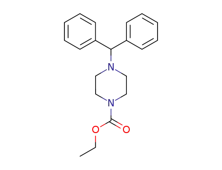 Molecular Structure of 102552-76-1 (1-Piperazinecarboxylicacid, 4-(diphenylmethyl)-, ethyl ester)