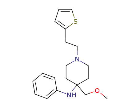 Molecular Structure of 72996-73-7 (4-(Methoxymethyl)-N-phenyl-1-<2-(2-thienyl)ethyl>-4-piperidinamine)