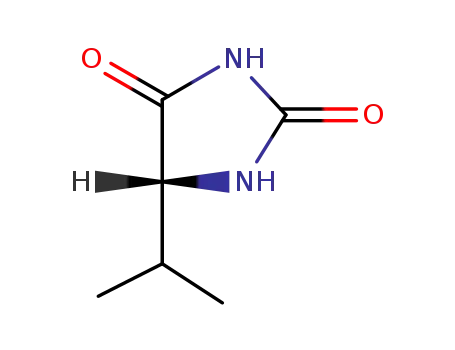 Molecular Structure of 54905-59-8 (2,4-Imidazolidinedione, 5-(1-methylethyl)-, (R)-)