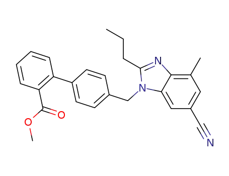 [1,1'-Biphenyl]-2-carboxylic acid,
4'-[(6-cyano-4-methyl-2-propyl-1H-benzimidazol-1-yl)methyl]-, methyl
ester