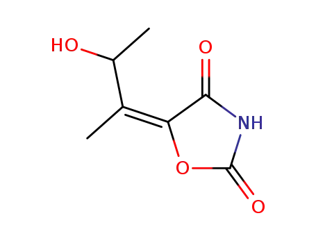 Molecular Structure of 142484-26-2 (5-(2-hydroxy-1-methylpropylidene)-2,4-oxazolidinedione)