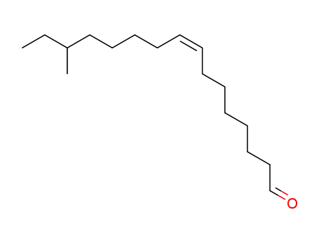 Molecular Structure of 60609-52-1 ((E)-14-methylhexadec-8-enal)