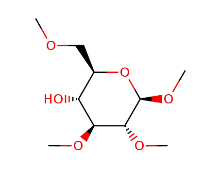 Molecular Structure of 23262-64-8 (Methyl 2-O,3-O,6-O-trimethyl-β-D-glucopyranoside)