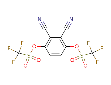 Molecular Structure of 344453-20-9 (Methanesulfonic acid, trifluoro-, 2,3-dicyano-1,4-phenylene ester)