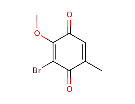 Molecular Structure of 30435-38-2 (2,5-Cyclohexadiene-1,4-dione, 3-bromo-2-methoxy-5-methyl-)
