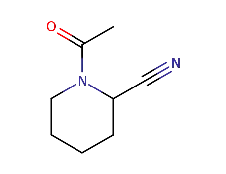 Molecular Structure of 60644-15-7 (N-acetylpiperidine-2-carbonitrile)