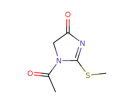 Molecular Structure of 291519-12-5 (1-acetyl-2-methylsulfanyl-4-imidazolidinone)