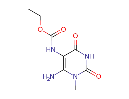 Molecular Structure of 55441-55-9 (ethyl (6-amino-1-methyl-2,4-dioxo-1,2,3,4-tetrahydropyrimidin-5-yl)carbamate)