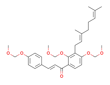 Molecular Structure of 1544322-63-5 ((E)-1-(3-((E)-3,7-dimethylocta-2,6-dien-1-yl)-2,4-bis(methoxymethoxy)phenyl)-3-(4-(methoxymethoxy)phenyl)prop-2-en-1-one)