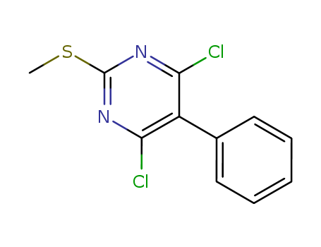 Pyrimidine,4,6-dichloro-2-(methylthio)-5-phenyl-