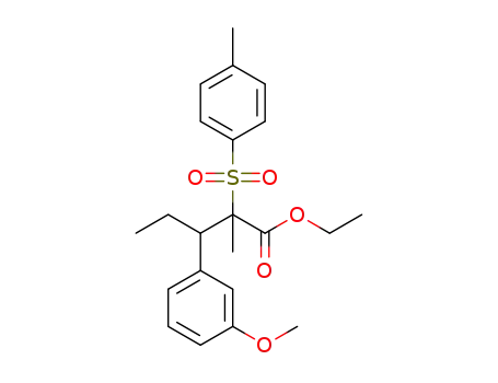 Molecular Structure of 1313429-22-9 (3-(3-methoxy-phenyl)-2-methyl-2-(toluene-4-sulfonyl)-pentanoic acid ethyl ester)