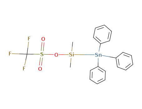 Molecular Structure of 135580-39-1 ((CH<sub>3</sub>)2SiSn(C<sub>6</sub>H<sub>5</sub>)3(OSO<sub>2</sub>CF<sub>3</sub>))