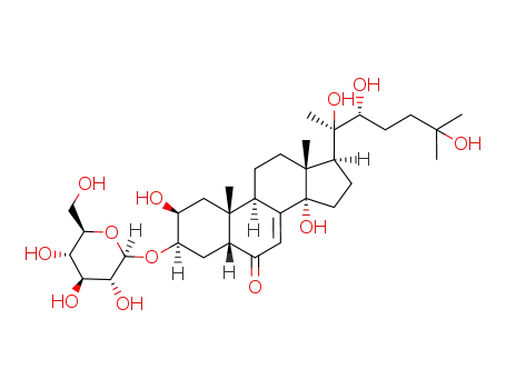 Molecular Structure of 128365-93-5 (20-Hydroxyecdysone-3-beta-D-glucopyranoside)