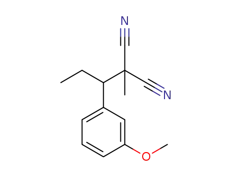 Molecular Structure of 1313429-21-8 (2-[1-(3-methoxy-phenyl)-propyl]-2-methyl-malononitrile)