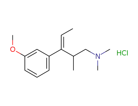 Molecular Structure of 197144-97-1 ((E)-(RS)-[3-(3-methoxy-phenyl)-2-methyl-pent-3-enyl]-dimethylamine hydrochloride)