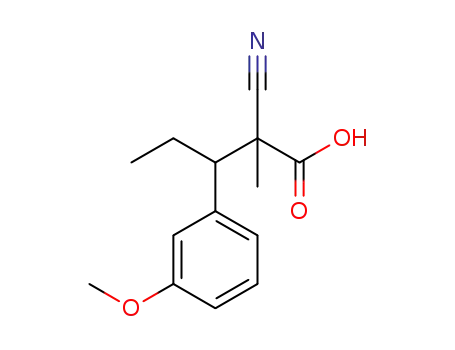 Molecular Structure of 1313429-25-2 (2-cyano-3-(3-methoxy-phenyl)-2-methyl-pentanoic acid)