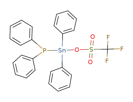 Molecular Structure of 135604-57-8 ((C<sub>6</sub>H<sub>5</sub>)2Sn{P(C<sub>6</sub>H<sub>5</sub>)2}(OSO<sub>2</sub>CF<sub>3</sub>))