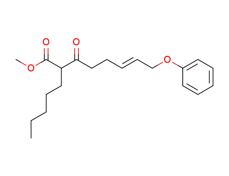 Molecular Structure of 82259-82-3 (methyl 2-pentyl-3-oxo-8-phenoxy-6-octenoate)