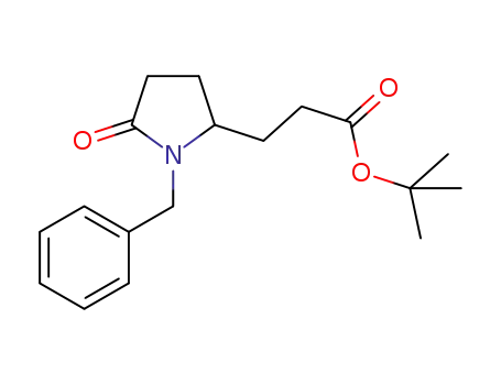 Molecular Structure of 1393803-37-6 (1-benzyl-5-[2-(tert-butyloxycarbonyl)ethyl]pyrrolidin-2-one)