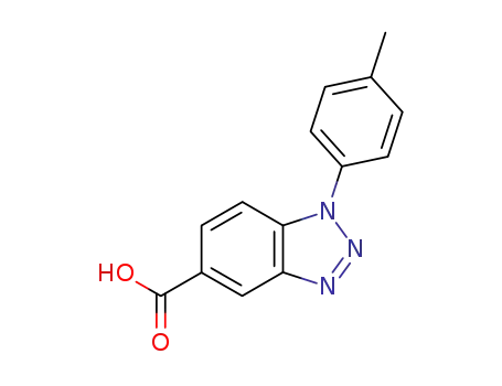 Molecular Structure of 885527-46-8 (1-<i>p</i>-tolyl-1<i>H</i>-benzotriazole-5-carboxylic acid)