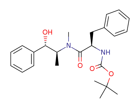 Molecular Structure of 185509-03-9 ({(R)-1-[((1S,2S)-2-Hydroxy-1-methyl-2-phenyl-ethyl)-methyl-carbamoyl]-2-phenyl-ethyl}-carbamic acid tert-butyl ester)
