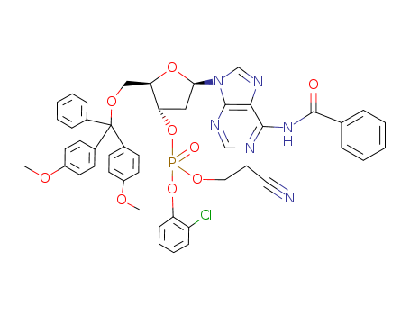 3-Adenylic acid, N-benzoyl-5-O-(bis(4-methoxyphenyl)phenylmethyl)-2-deoxy-, 2-chlorophenyl 2-cyanoethyl ester