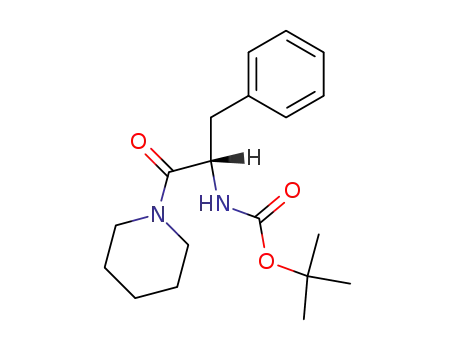 Molecular Structure of 120125-43-1 (Carbamic acid, [(1S)-2-oxo-1-(phenylmethyl)-2-(1-piperidinyl)ethyl]-,
1,1-dimethylethyl ester)