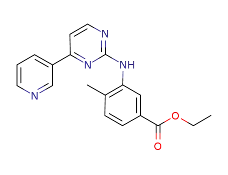 Molecular Structure of 641569-97-3 (4-Methyl-3-[[4-(3-pyridinyl)-2-pyrimidinyl]amino]benzoic acid ethyl ester)