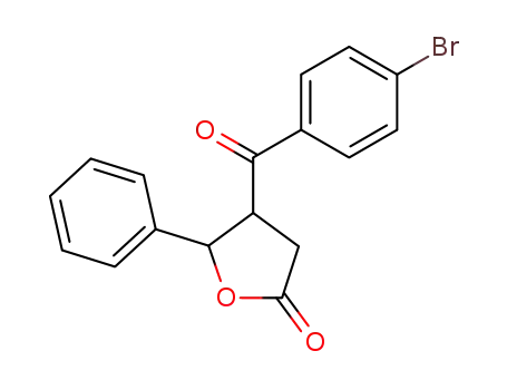 Molecular Structure of 861777-42-6 (4-(4-bromo-benzoyl)-5-phenyl-dihydro-furan-2-one)