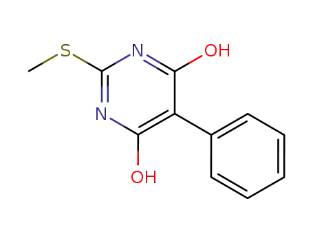 Molecular Structure of 6327-17-9 (6-hydroxy-2-(methylsulfanyl)-5-phenylpyrimidin-4(3H)-one)