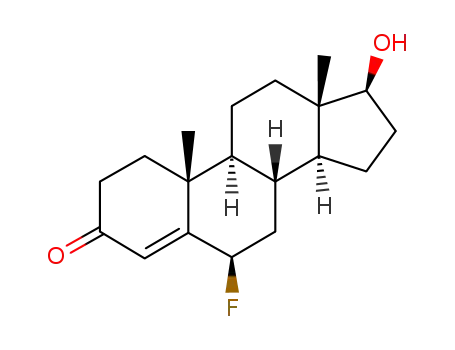 Molecular Structure of 1852-58-0 ((6beta,17beta)-6-fluoro-17-hydroxyandrost-4-en-3-one)