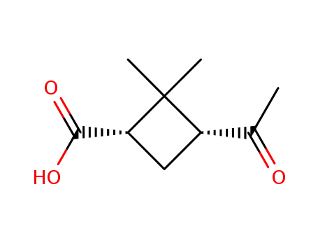 Cyclobutanecarboxylic acid, 3-acetyl-2,2-dimethyl-, (1S,3R)- (9CI)