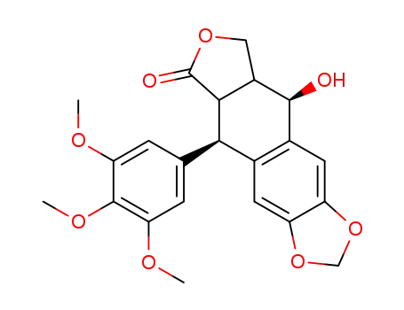 Furo[3',4':6,7]naphtho[2,3-d]-1,3-dioxol-6(5aH)-one,5,8,8a,9-tetrahydro-9-hydroxy-5-(3,4,5-trimethoxyphenyl)-, (5S,5aR,8aR,9R)-