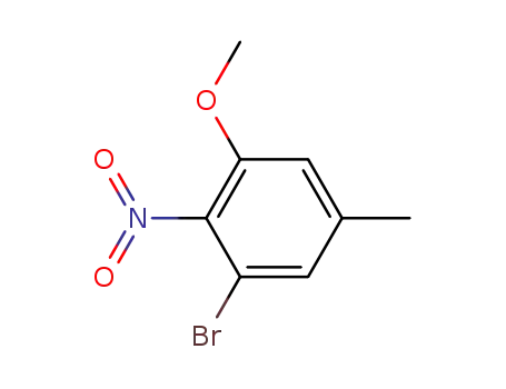 Molecular Structure of 93796-63-5 (Benzene, 1-bromo-3-methoxy-5-methyl-2-nitro-)