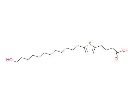Molecular Structure of 130340-56-6 (2-(3-carboxypropyl)-5-(12-hydroxydodecyl)thiophene)