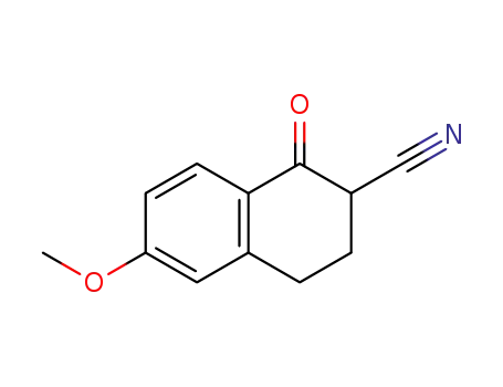 Molecular Structure of 34093-07-7 (6-methoxy-1-oxo-1,2,3,4-tetrahydronaphthalene-2-carbonitrile)