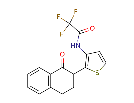 Molecular Structure of 138900-98-8 (Acetamide,
2,2,2-trifluoro-N-[2-(1,2,3,4-tetrahydro-1-oxo-2-naphthalenyl)-3-thienyl]-)
