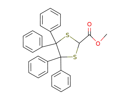 Molecular Structure of 81113-44-2 (4,4,5,5-Tetraphenyl-[1,3]dithiolane-2-carboxylic acid methyl ester)